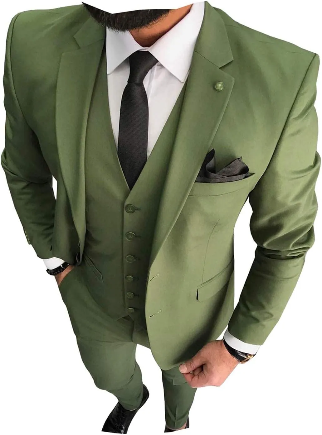 3 Pieces Business Mens Suit Notch Lapel Blazer Formal Wedding Groom Pants Tux Vest Tuxedos