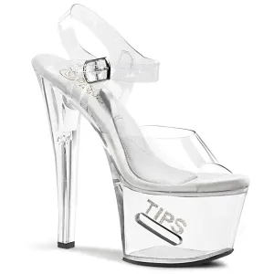 7 Inch Heel TIPJAR-708-5 Clear