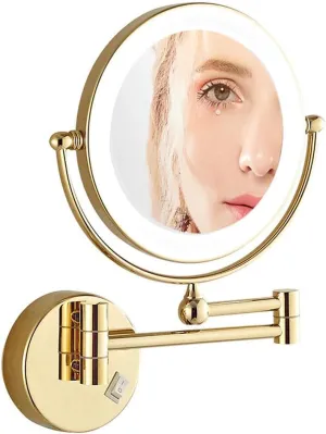 8 in Wall Mounted Makeup Mirror Two-Sided Extendable 360 Degree Swivel Rotation Flexible Gooseneck and Locking Suction (Color : 3X)
