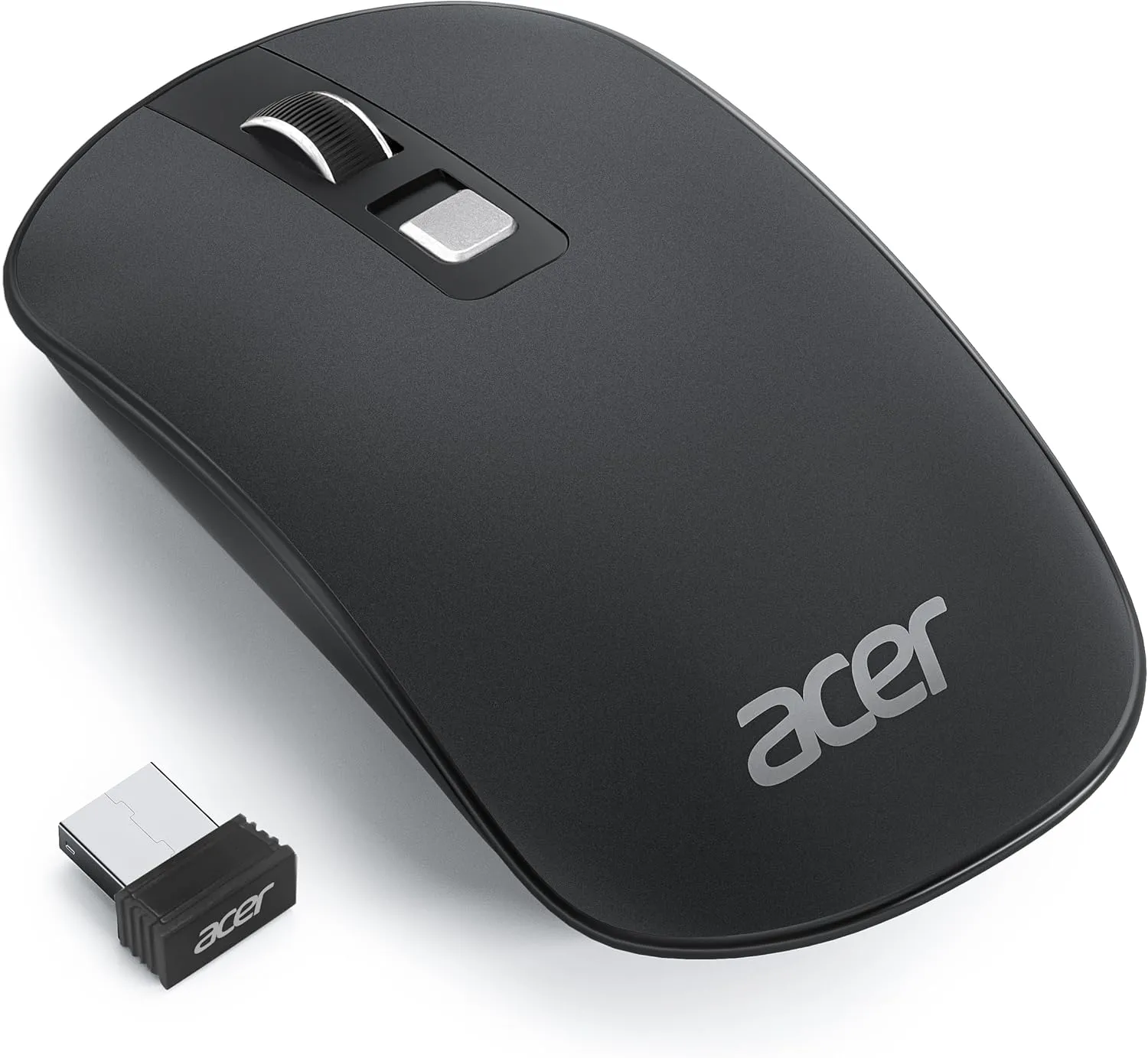 acer Computer Mouse Wireless, 2.4G Slim USB Wireless Mice with USB Receiver, 800/1200/1600 Adjustable DPI Optical Laptop Mouse with 4 Buttons, Portable for Laptop, Desktop, PC