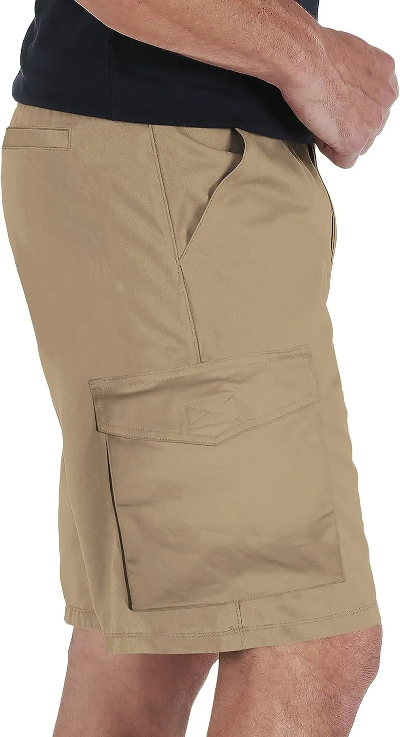 Agile Mens Casual Summer Flat Front Essential Stretch Shorts/Cargo Shorts with Pockets