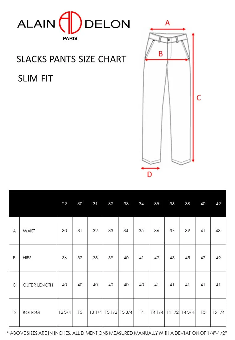 Alain Delon Slim Fit Flat Front Slacks Pants - 11022005