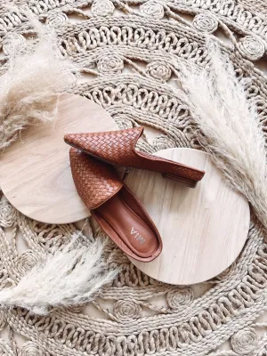 Alaina Brown Woven Mule
