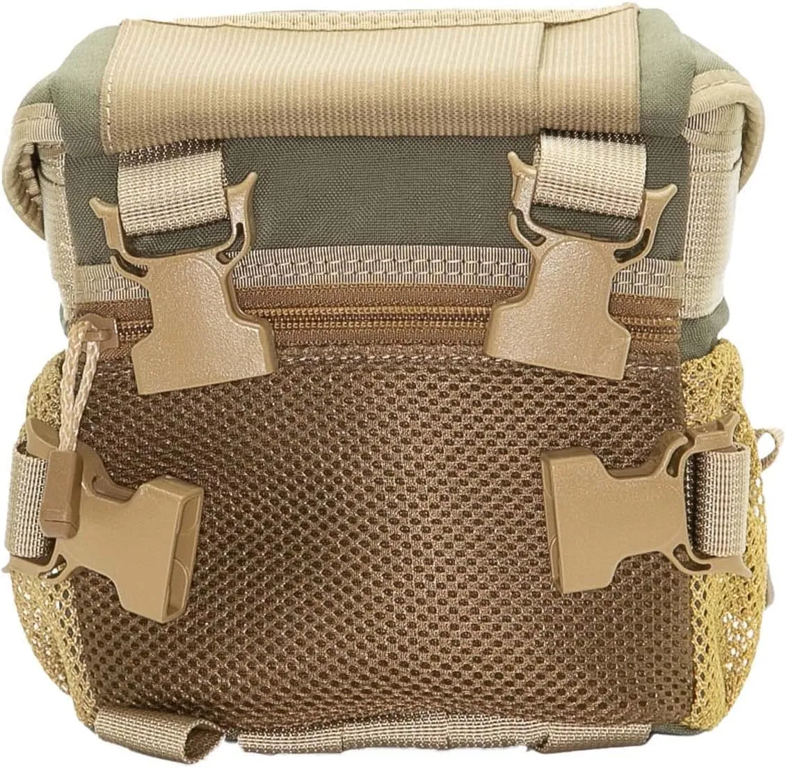 Alaska Guide Creations Hybrid Binocular Pack | Compact Utility Bag with Mesh Side Pockets | Binocular Harness for Comfort and Quick Access (Coyote Brown)