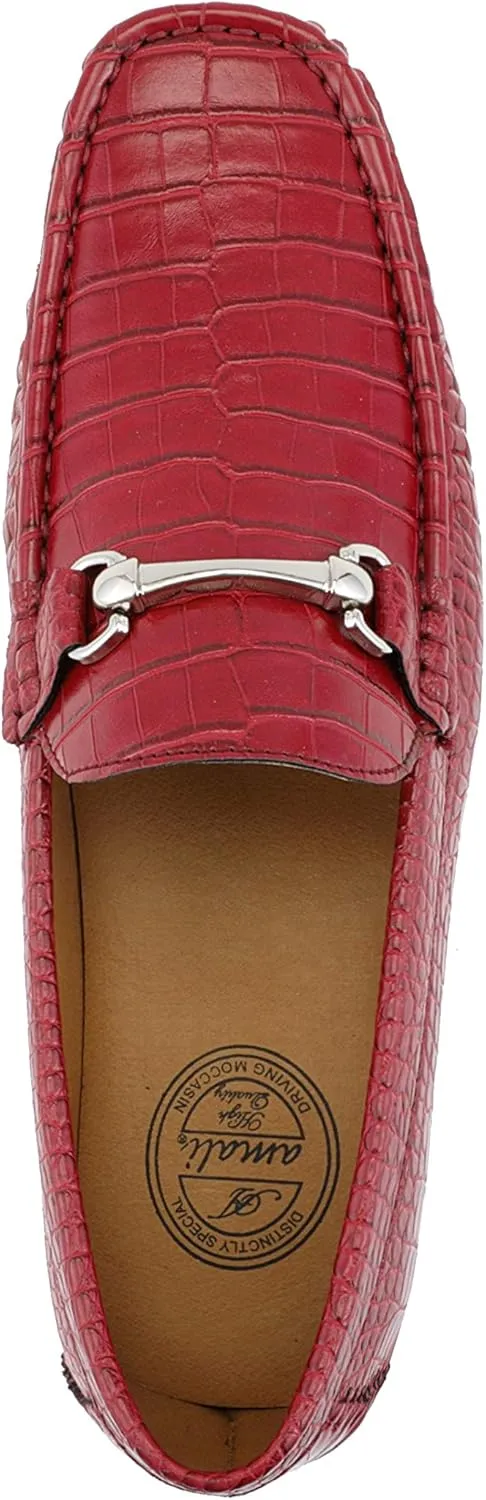 Amali Cola - Driving Moccasins for Men – Mens Slip On Loafers, Moccasins, Slip-on Dress Shoes - Driving Loafers with Matching Color Bit