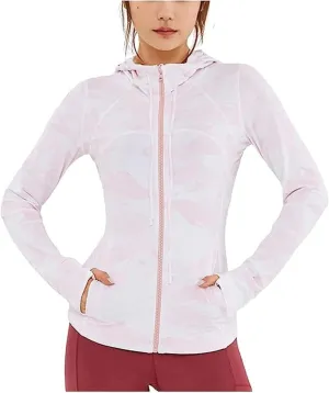 AYGJKIE Women Sun Protection Clothing Uv Protection Running Breathable SPF Jacket Slim Pressure Sun Block (Color : Pink White, Size : Small)
