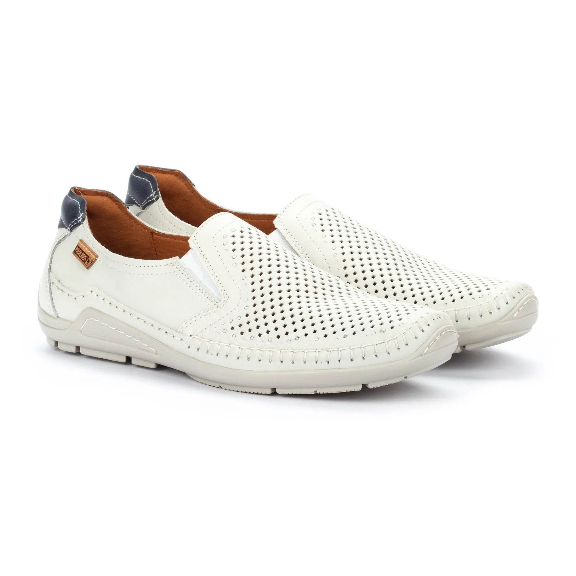 'Azores' men's perforated loafer - Off white