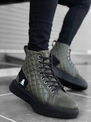 BA0159 Lace-Up Men's High Sole Sneaker Sport Boots