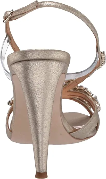 Badgley Mischka Women's Jacqueline II Heeled Sandal, Platino, 10 M US