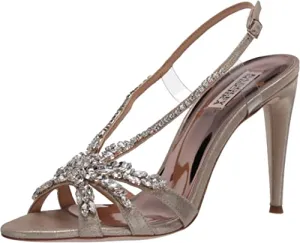 Badgley Mischka Women's Jacqueline II Heeled Sandal, Platino, 10 M US