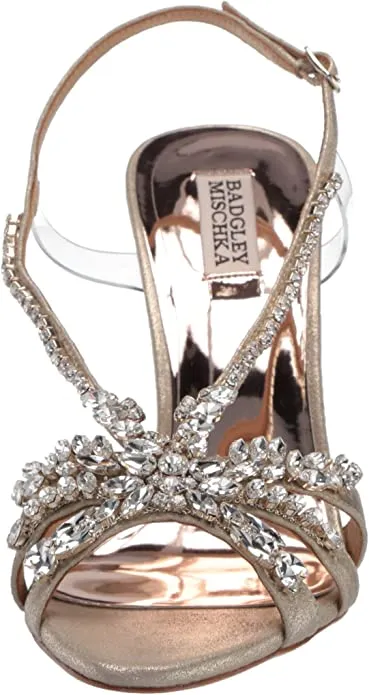 Badgley Mischka Women's Jacqueline II Heeled Sandal, Platino, 10 M US