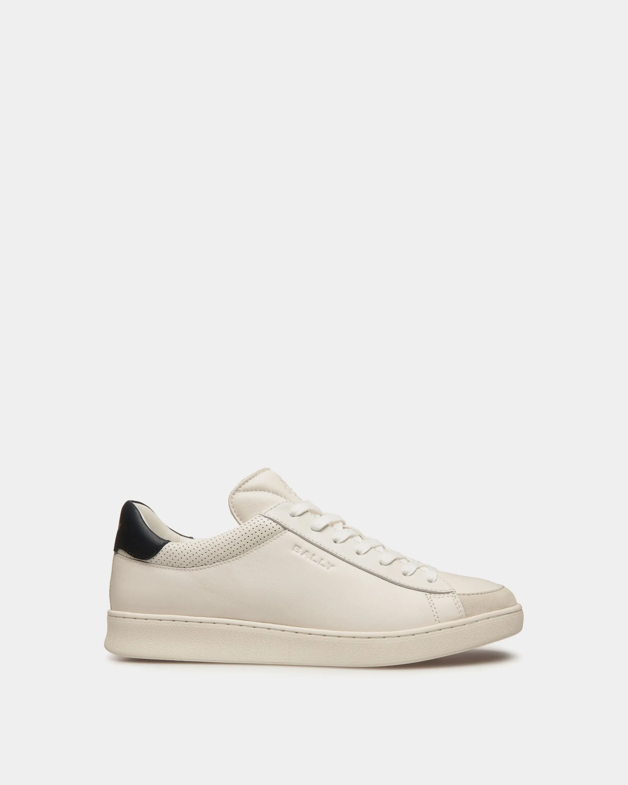Bally By YK Jeong Sneaker in White and Navy Blue Leather
