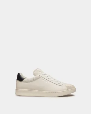 Bally By YK Jeong Sneaker in White and Navy Blue Leather