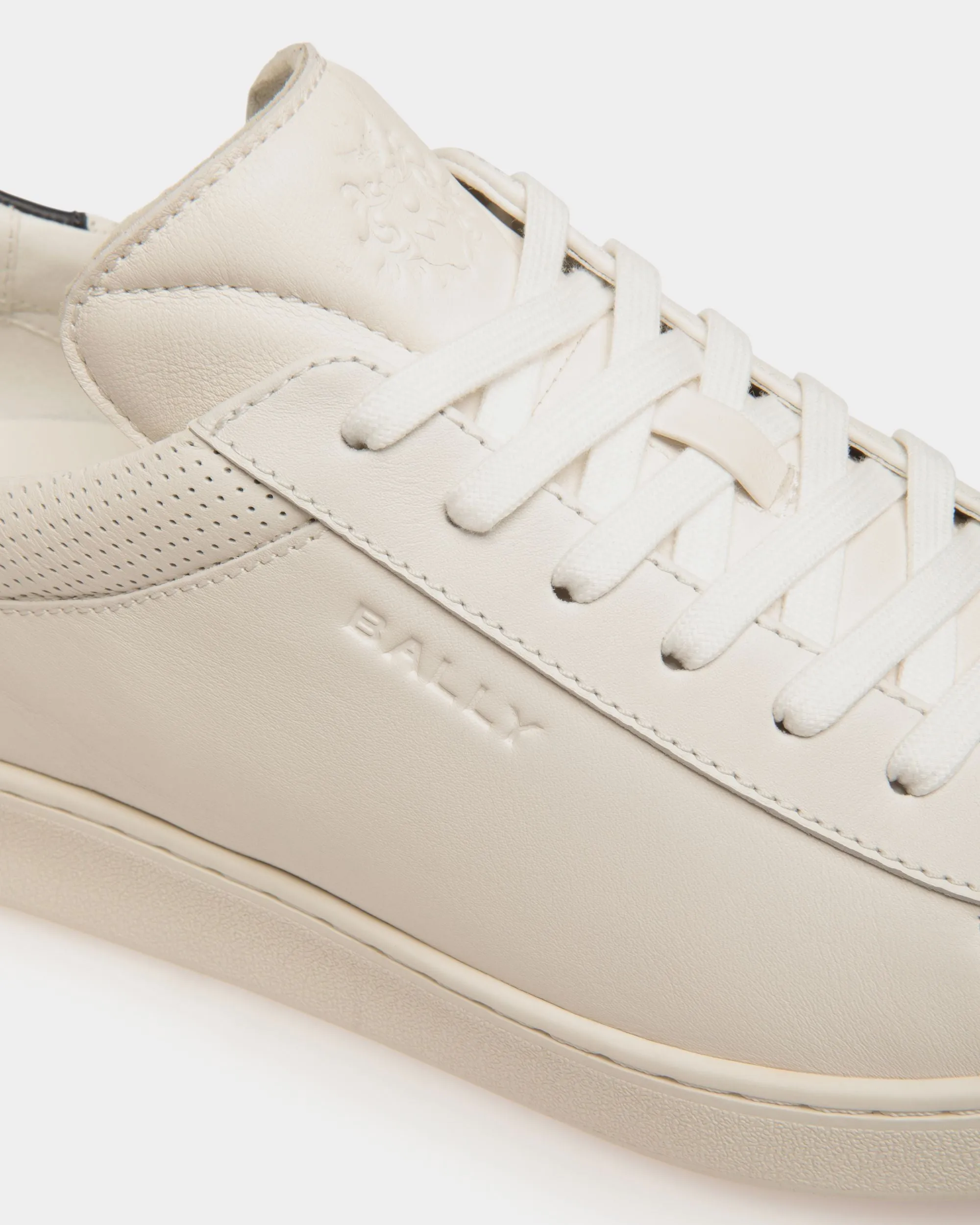 Bally By YK Jeong Sneaker in White and Navy Blue Leather