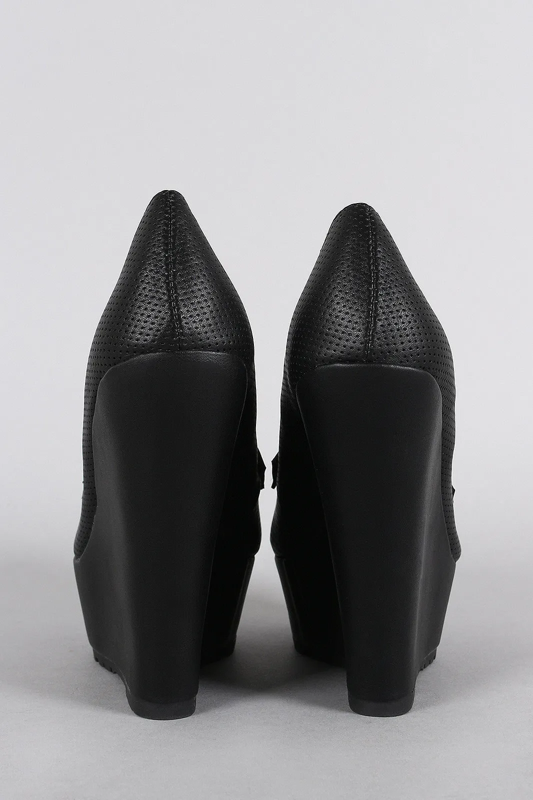 Bamboo Wedge Platform Creative Perforated Unique selection Loafer