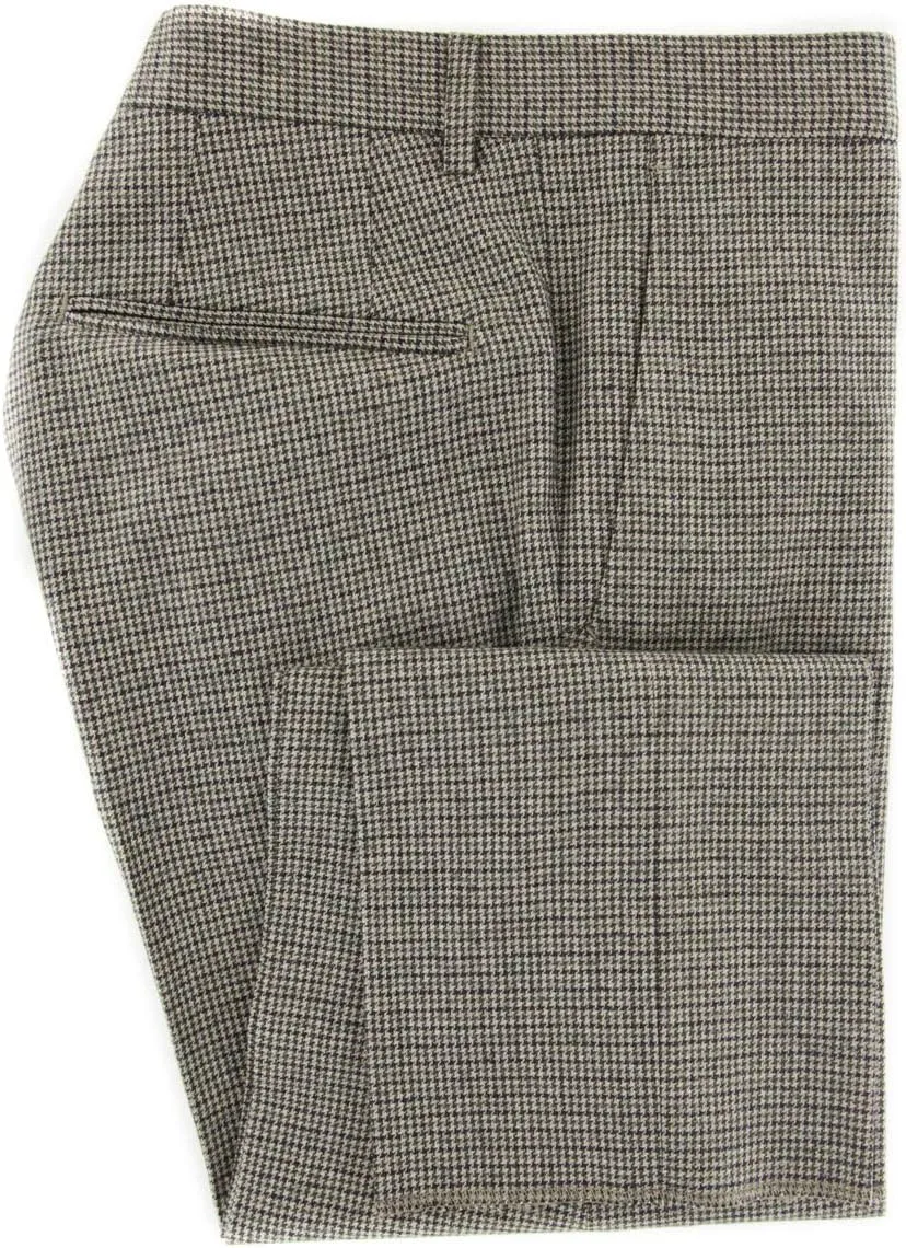 Beige Check Wool Blend Pants - Slim - 42/58