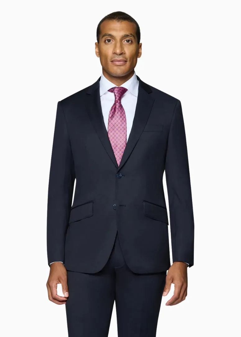 Bergamo Elegant - Reda | Slim 2-Piece Notch Solid Navy Suit