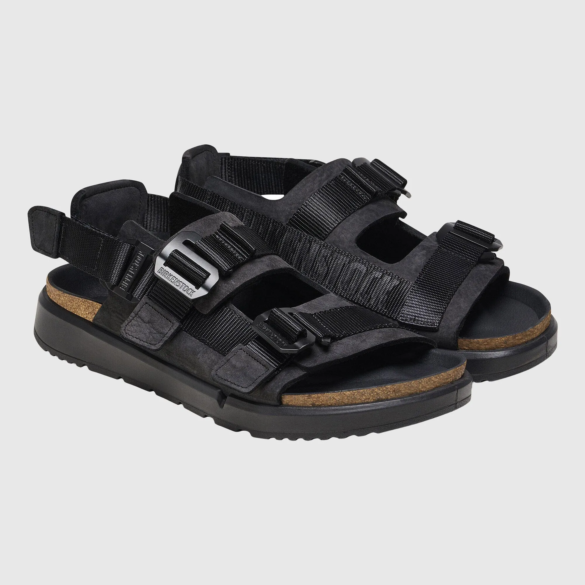 Birkenstock Shinjuku Sandal Natural Leather/Textile - Black