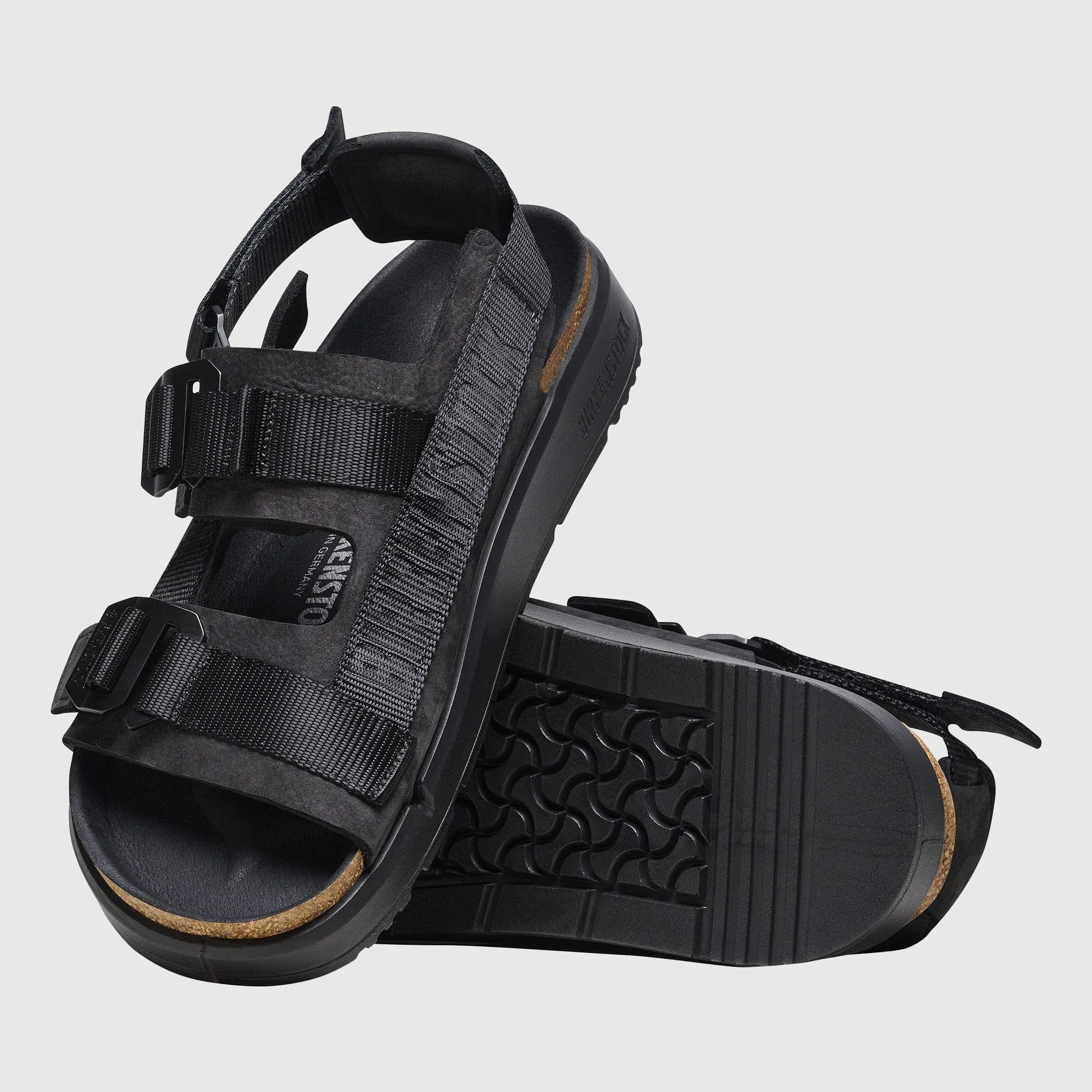Birkenstock Shinjuku Sandal Natural Leather/Textile - Black