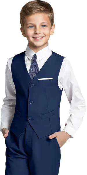 Boys' Formal Suit Set Slim Fit Kids Formal Suits Toddler Tuxedo Wedding Prom Classic Outfit for Teen