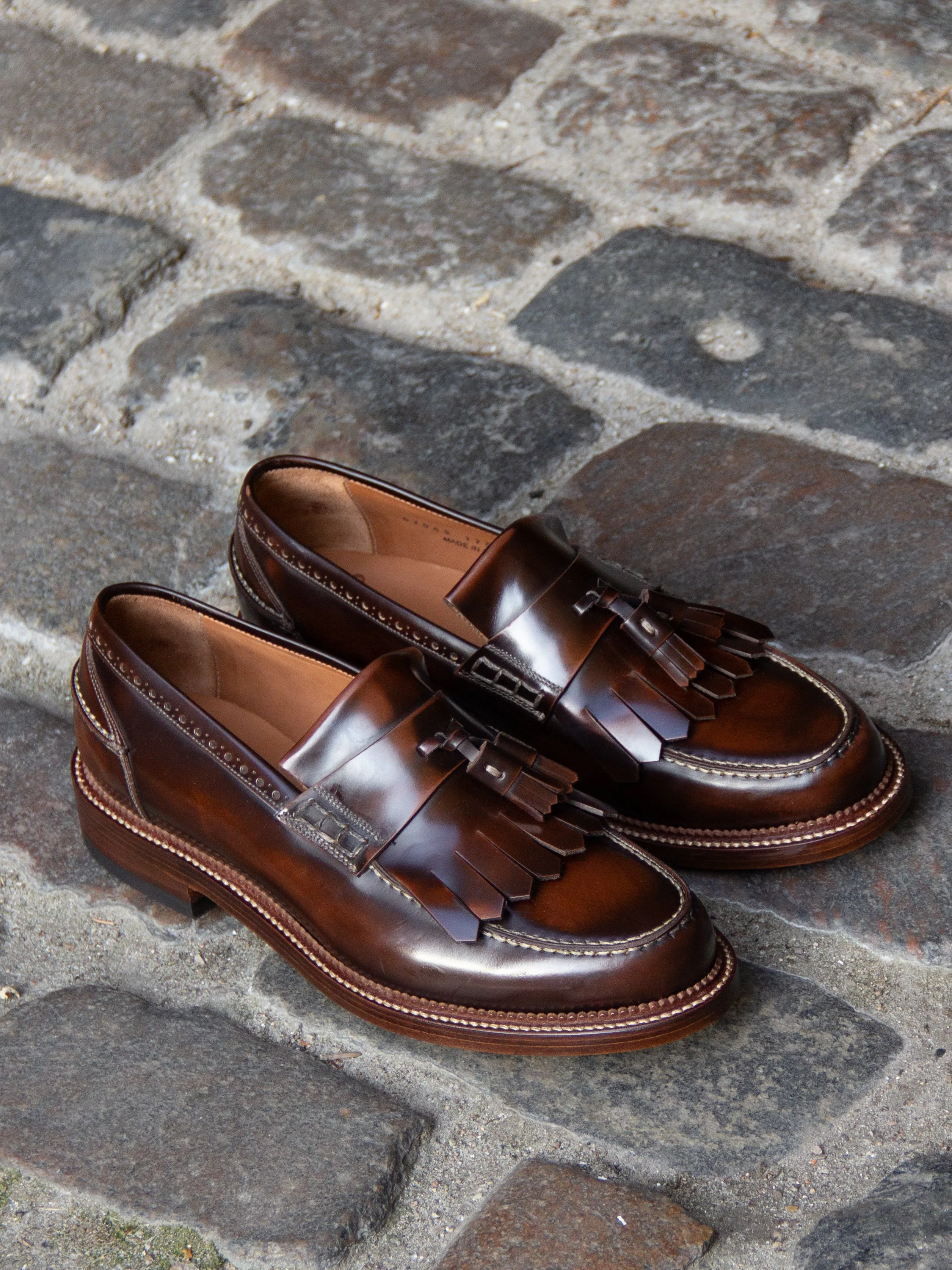 Bright Shoemakers, Fringe Loafer, Cognac High Shine