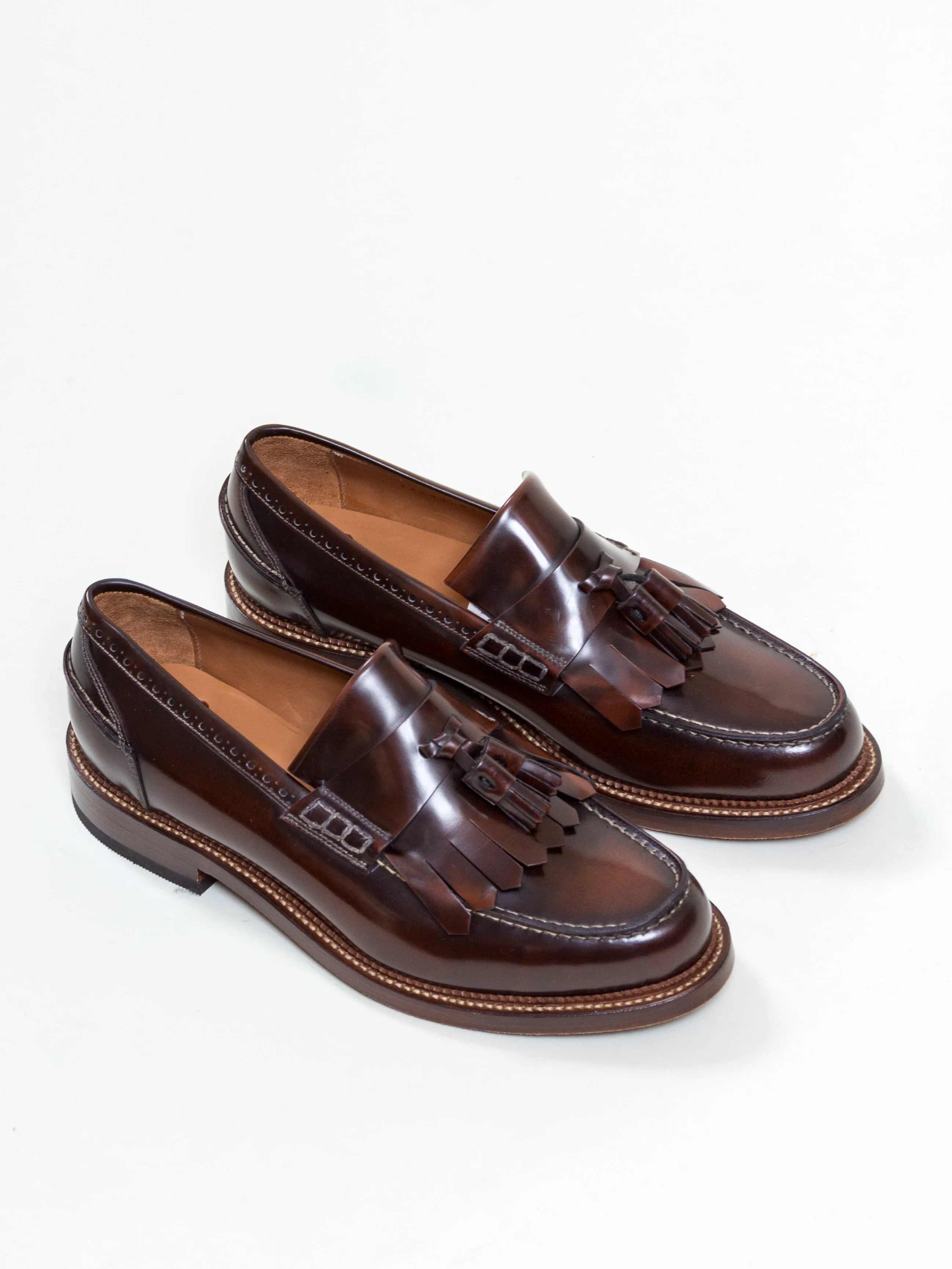 Bright Shoemakers, Fringe Loafer, Cognac High Shine