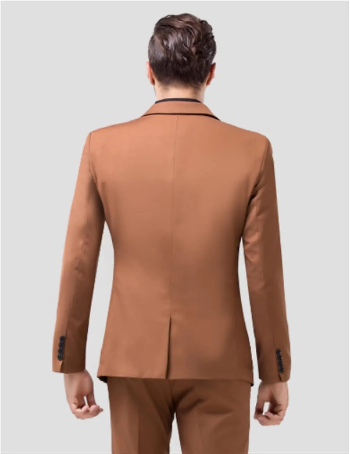 Brown Men's Suit Set Formal Men Suits Jacket Pants Slim Suit Business Tuxedo 2 Piece Suit Wedding(XXXXLcode)
