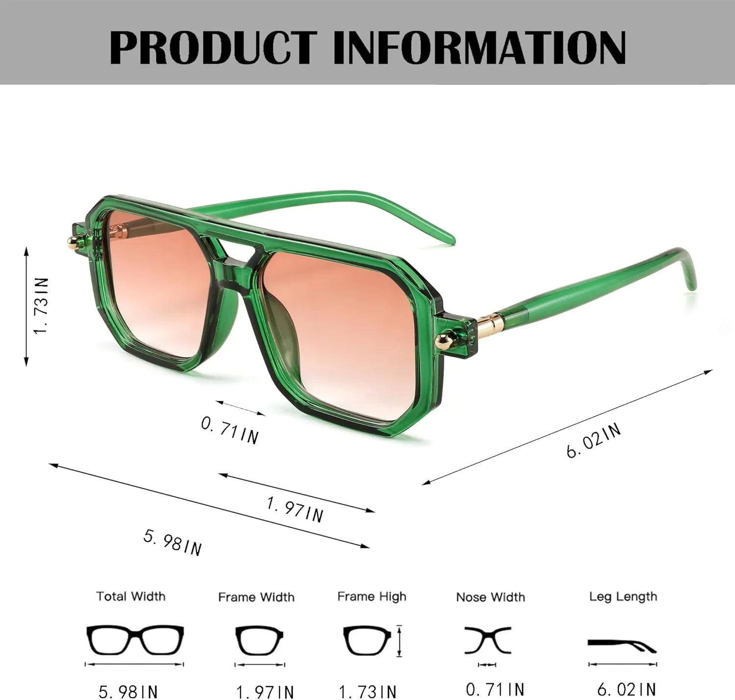 BUTABY Retro Square 70s Flat Aviator Sunglasses Women Men Vintage Trendy Plastic Frame Sun Glasses UV400 Protection