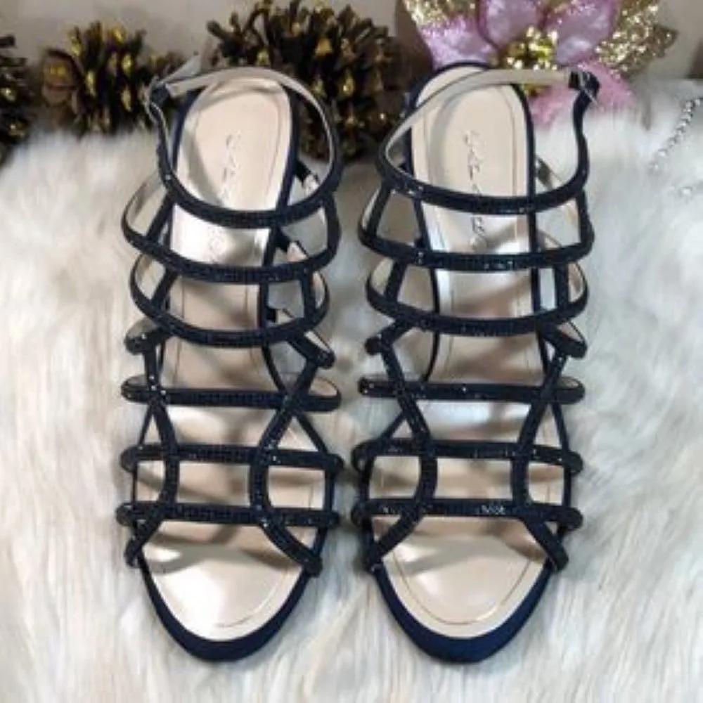 Caparros Embellished Caged Evening Sandals 10B