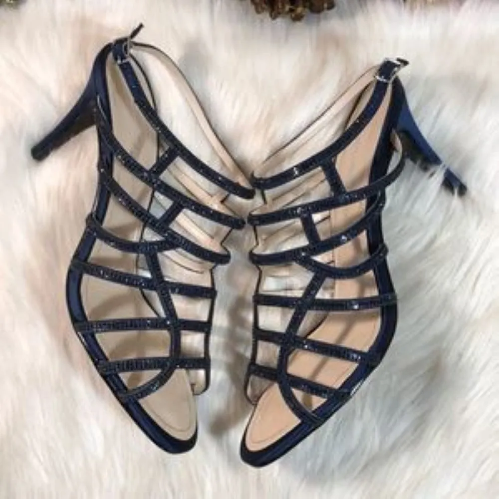 Caparros Embellished Caged Evening Sandals 10B