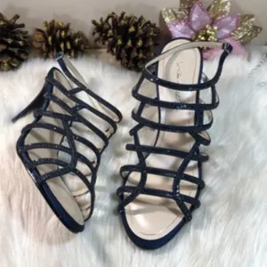 Caparros Embellished Caged Evening Sandals 10B