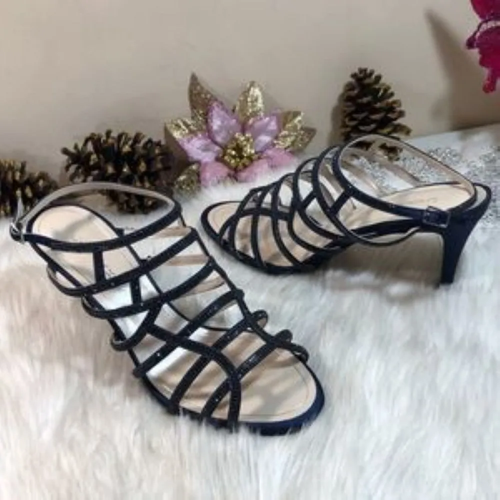 Caparros Embellished Caged Evening Sandals 10B