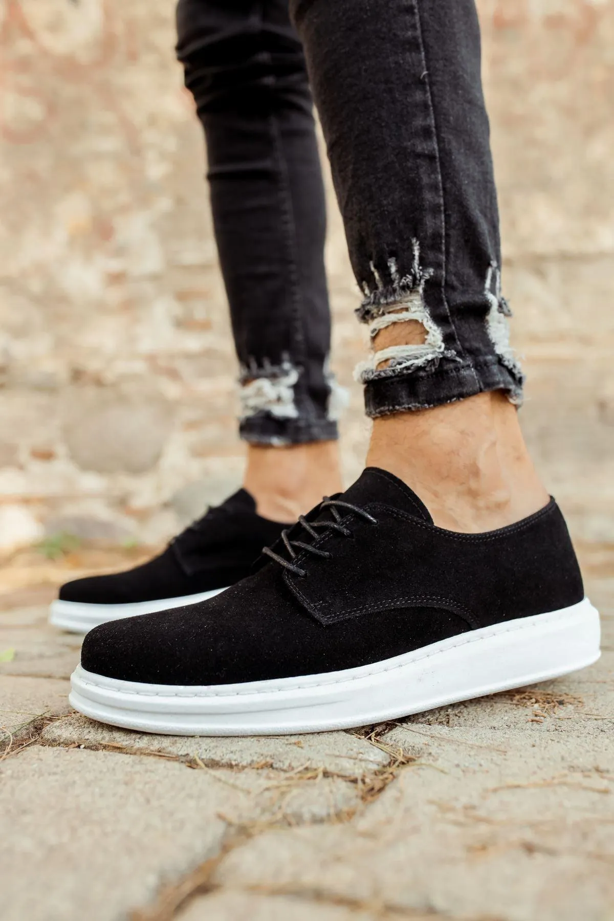 CH003 Suede BT Men's Sneaker Casual Shoes Black