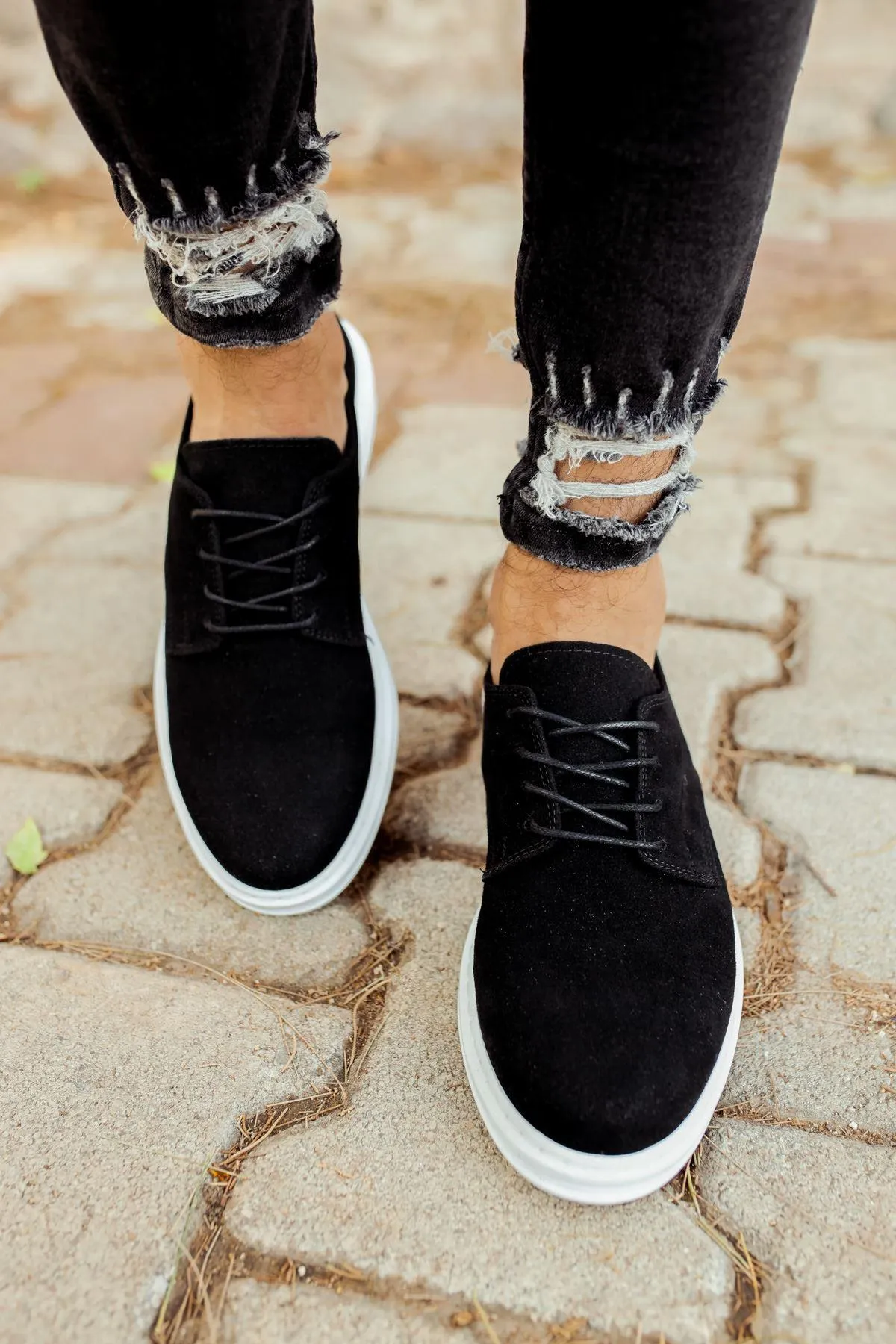 CH003 Suede BT Men's Sneaker Casual Shoes Black