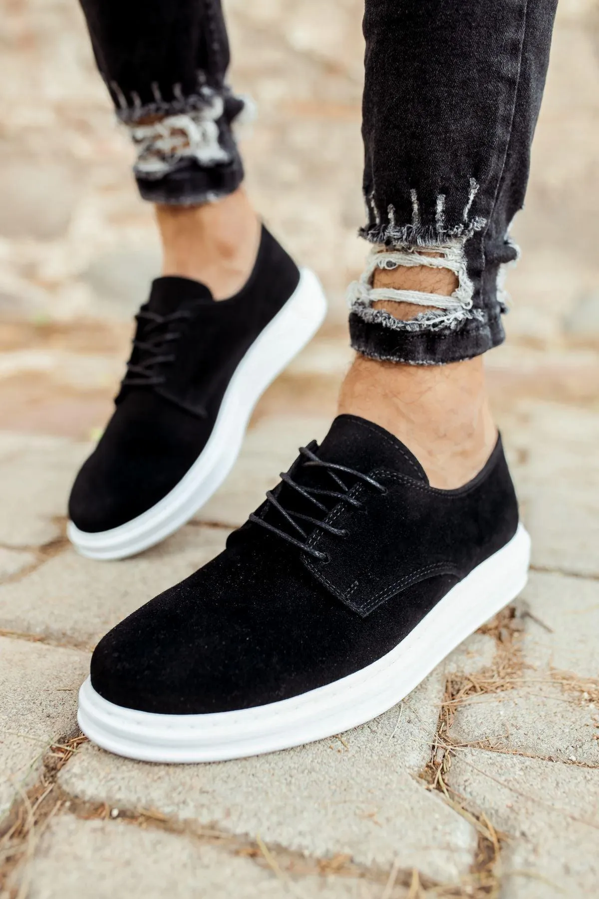 CH003 Suede BT Men's Sneaker Casual Shoes Black