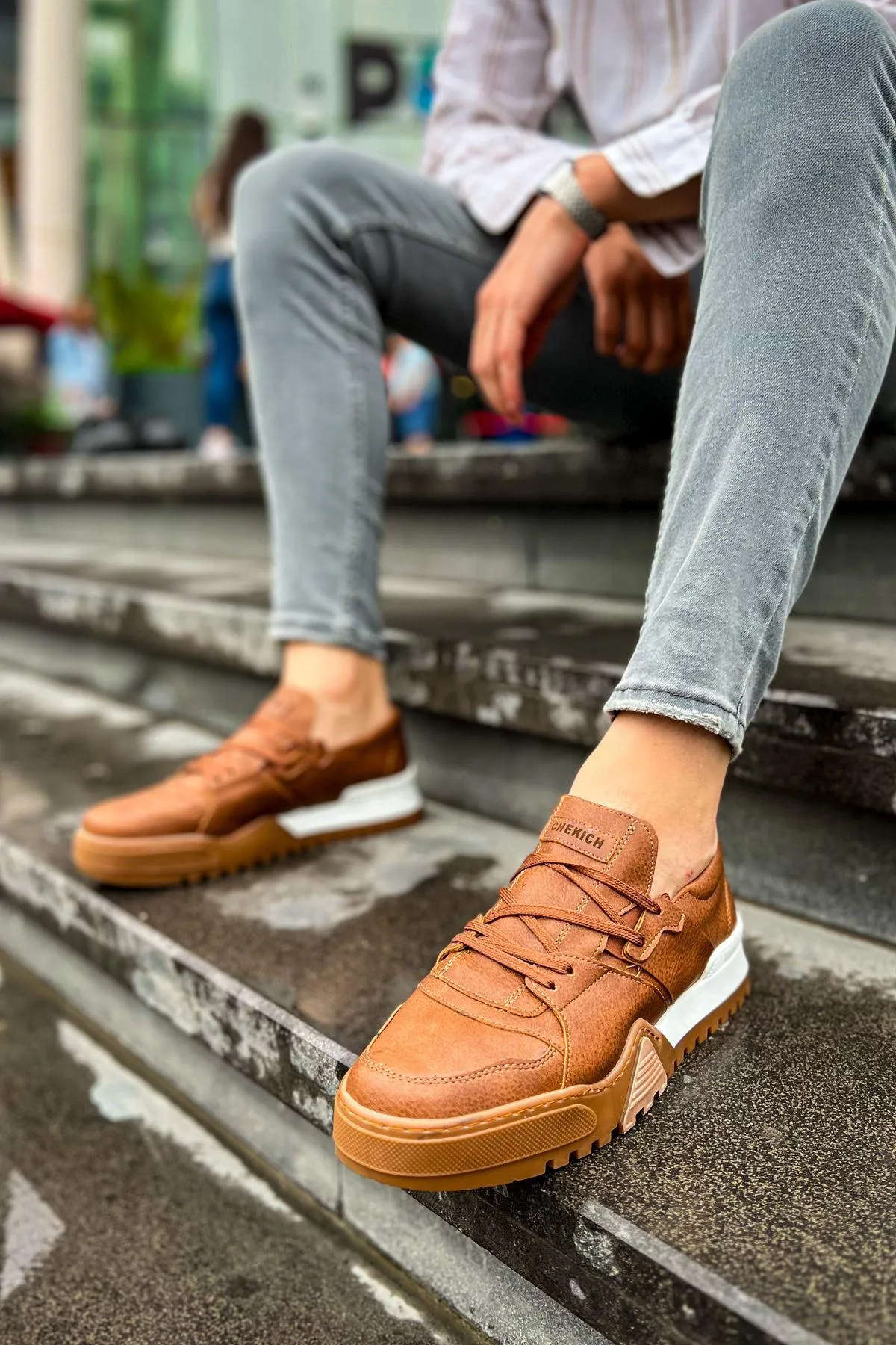 CH067 TBT Men's Sneaker Shoes BROWN