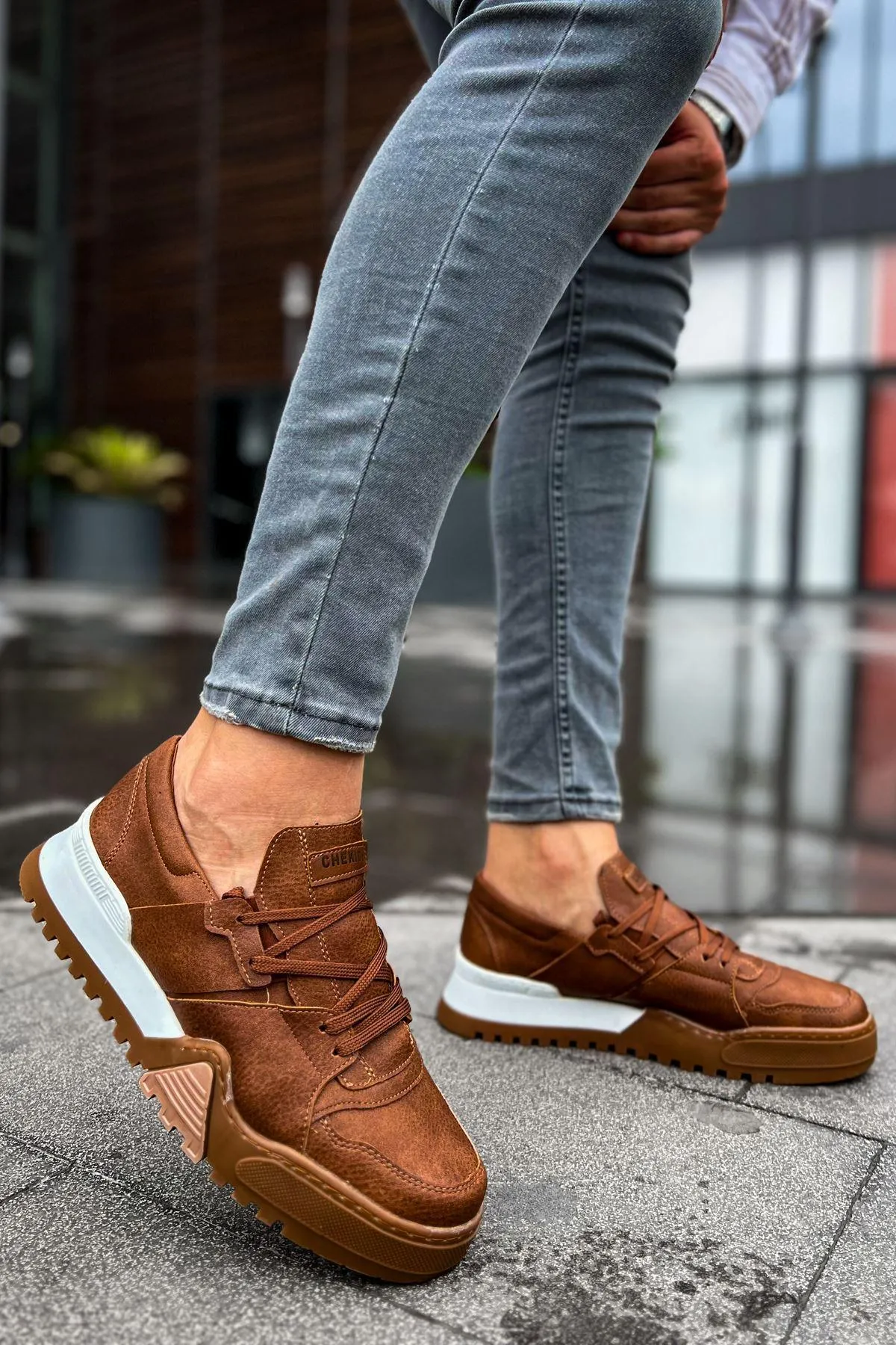 CH067 TBT Men's Sneaker Shoes BROWN