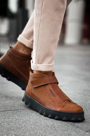 CH103 Men's Brown-Black Sole Casual Sneaker Boots