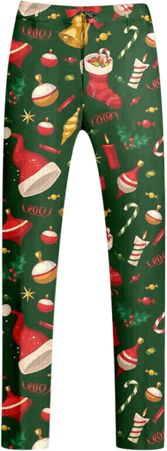 Christmas Suit for Men 2 Piece trajes navideños para Hombre Funny Snowflake Print Holiday Party Suits Festive Outfits