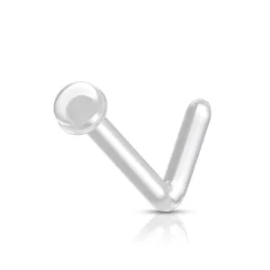 Clear Nose Piercing Retainer with Flexible L Bend