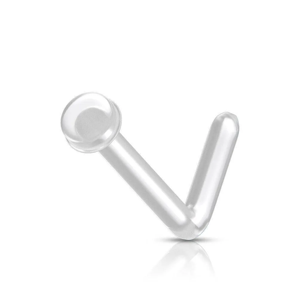 Clear Nose Piercing Retainer with Flexible L Bend