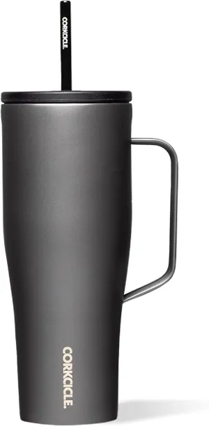 Corkcicle 30oz Tumbler With Handle, Ceramic Slate, Reusable Water Bottle, Triple Insulated Stainless Steel Travel Mug, BPA Free, Keeps Beverages Cold 12 Hours, Tumbler with Lid and Straw, Cold Cup XL