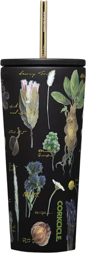Corkcicle x Warner Brothers Harry Potter Herbology Cold Cup Insulated Tumbler with Lid and Straw, 24 oz – Water Bottle Keeps Drinks Cold 12hrs, Hot 5hrs – Cupholder Friendly, Flexible Sipping Lid