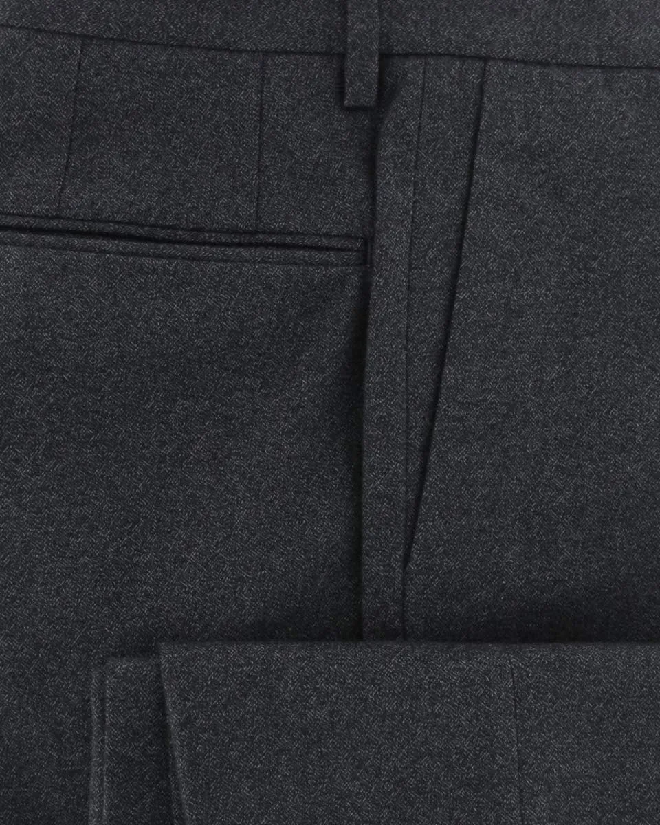 Dark Gray Melange Pants - Slim