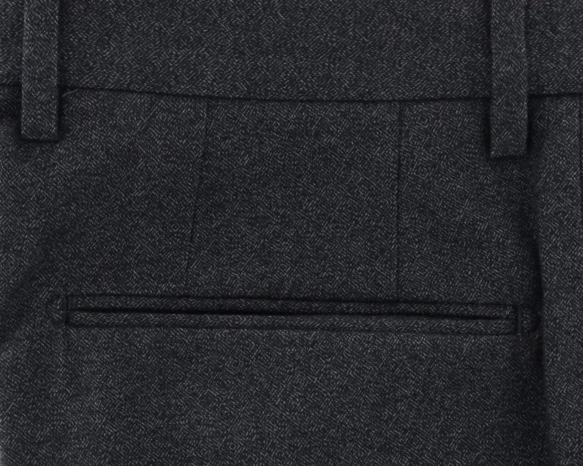 Dark Gray Melange Pants - Slim