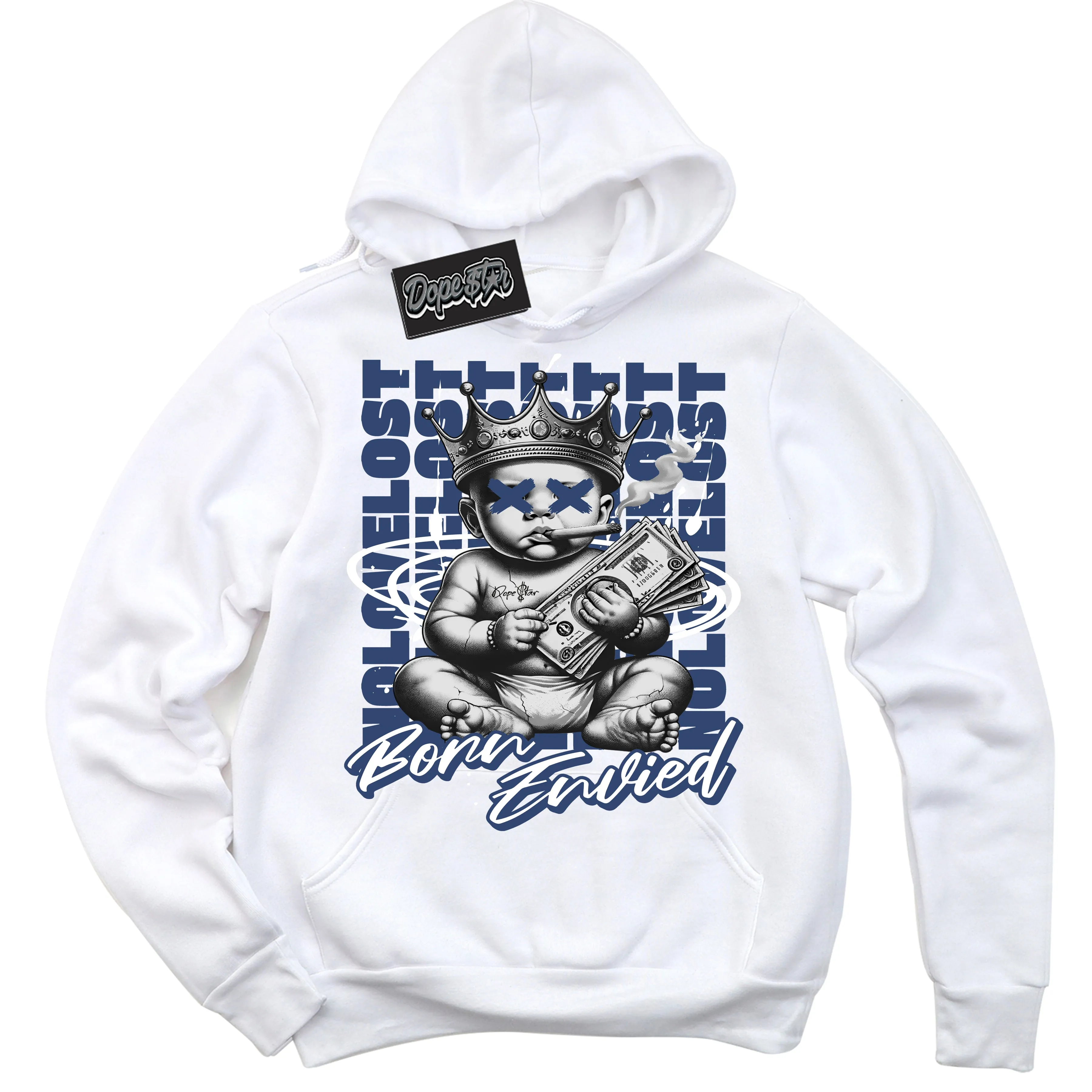 Diffused Blue 11s Sneaker Hoodie Born Envied Graphic