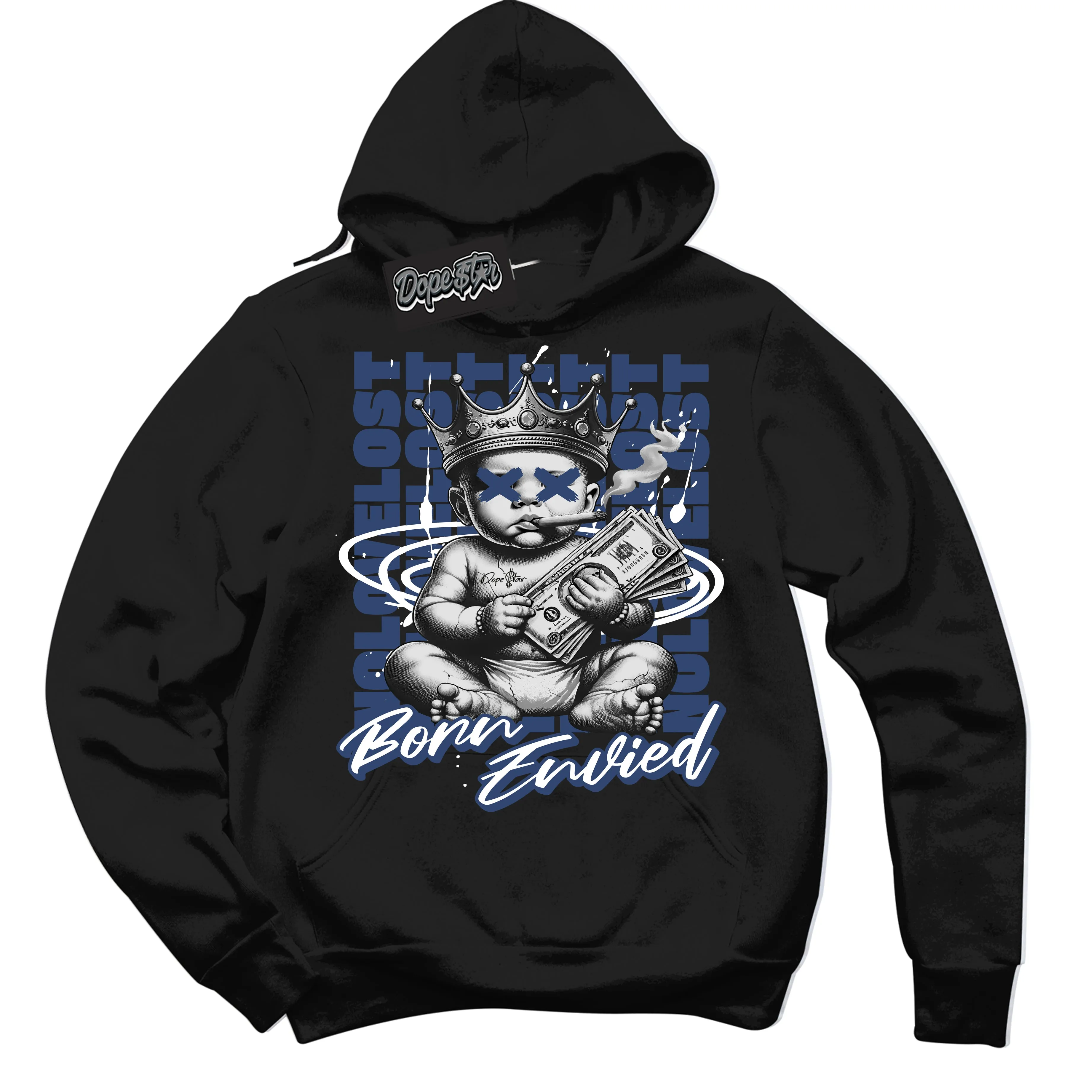 Diffused Blue 11s Sneaker Hoodie Born Envied Graphic
