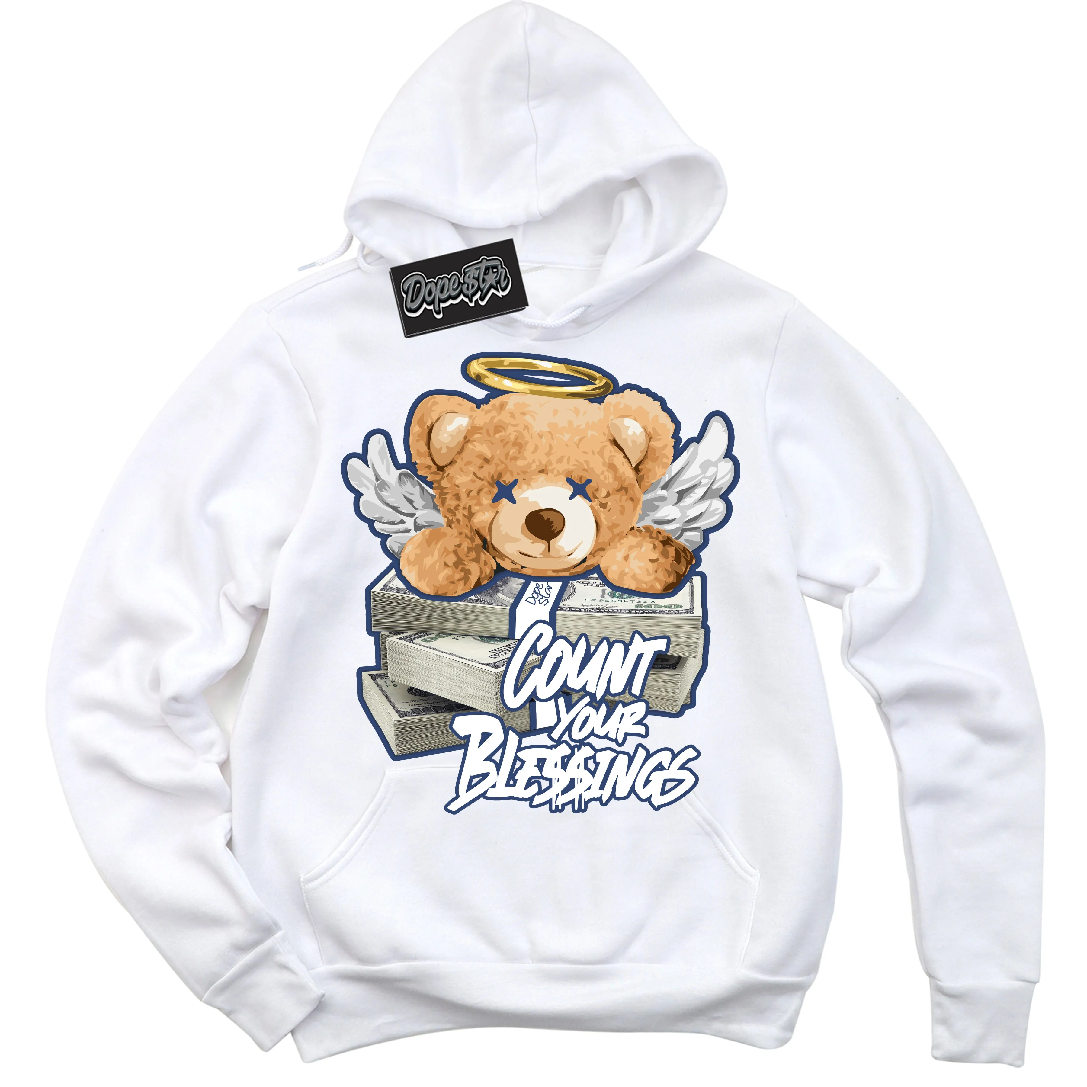 Diffused Blue 11s Sneaker Hoodie Count Your Blessings Graphic
