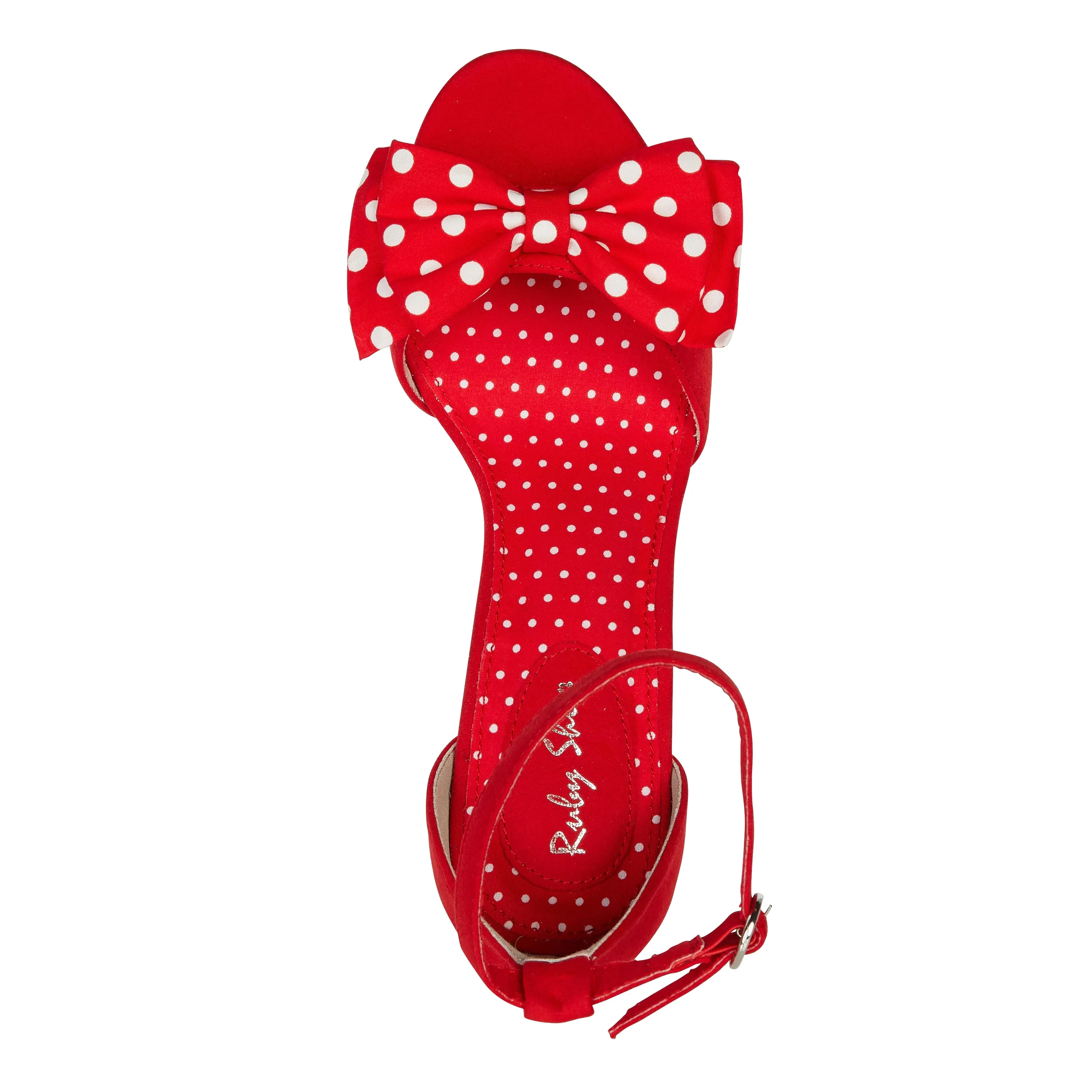 Dorry Red Peeptoe Sandal with Bow by Ruby Shoo
