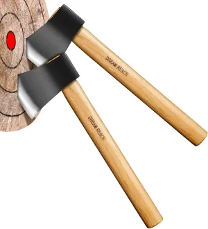 Dream Reach Throwing Axe Set - 2 PCS Hand Forged Throwing Hatchet, 15.7" Professional Throwing Game Axe for Backyard, Competition, Recreation